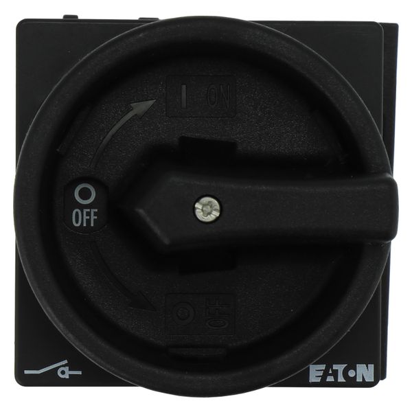 Main switch, P1, 40 A, rear mounting, 3 pole, 1 N/O, 1 N/C, STOP function, With black rotary handle and locking ring, Lockable in the 0 (Off) position image 8