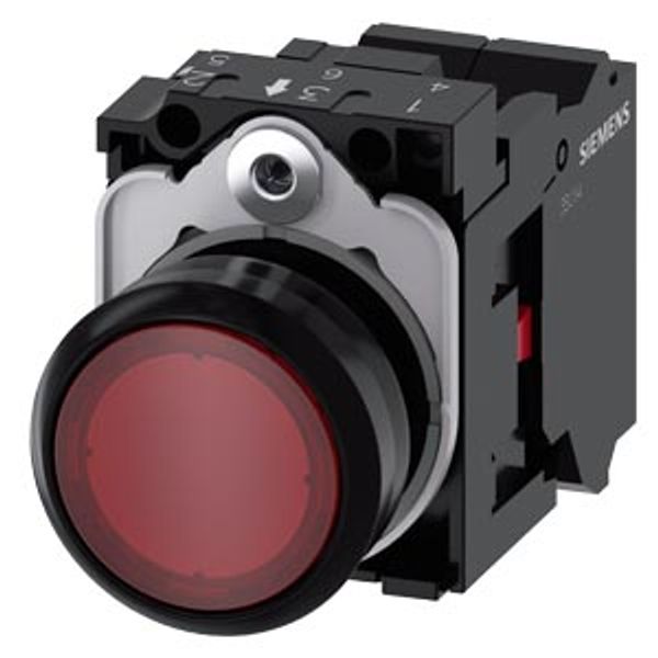 Illuminated pushbutton, 22 mm, round, plastic, red, pushbutton, flat, momentary contact type, with  3SU1106-0AB20-3CA0-Z X90 image 2