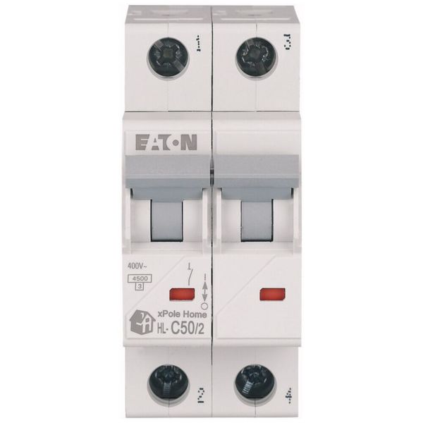 Miniature circuit breaker (MCB), 50 A, 2p, characteristic: C image 2