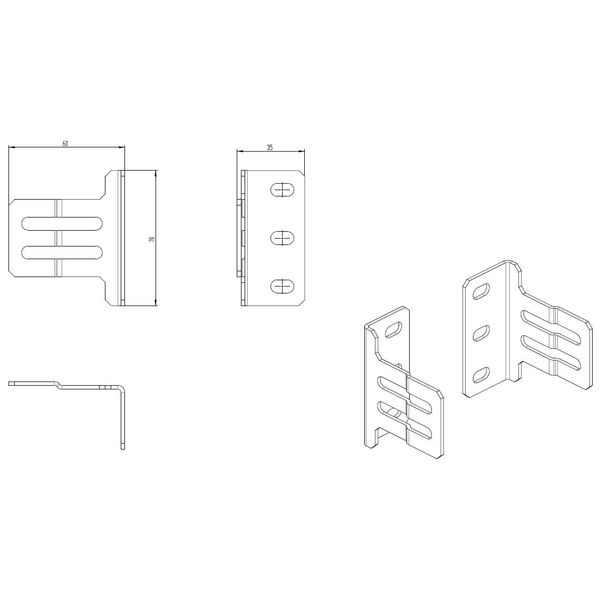 Mounting plate side brackets for additional fixing image 2