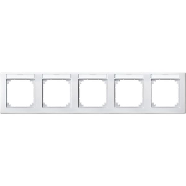 M-SMART frame, 5-fold with label holder, horizontal installation, polar white image 1