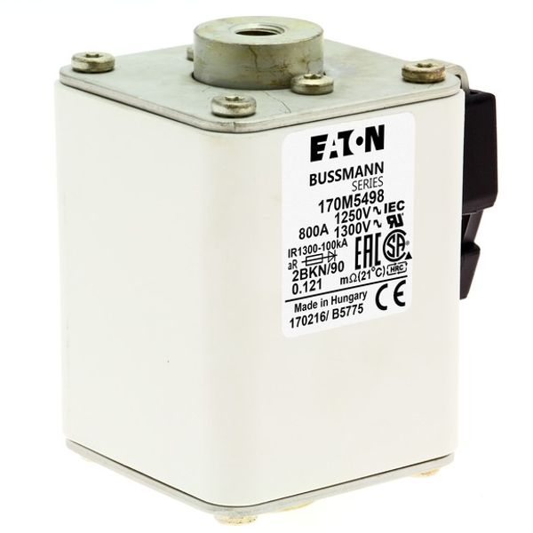 Fuse-link, high speed, 800 A, AC 1250 V, size 2, 61 x 77 x 91 mm, aR, IEC, UL, single indicator image 5