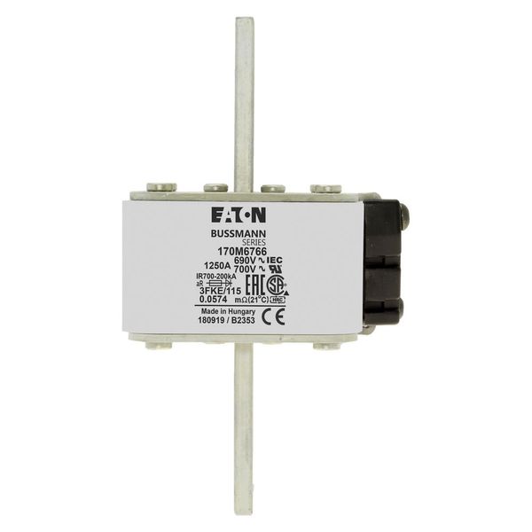 Fuse-link, high speed, 1250 A, AC 690 V, size 3, 76 x 92 x 139 mm, aR, IEC, UL, single indicator image 15