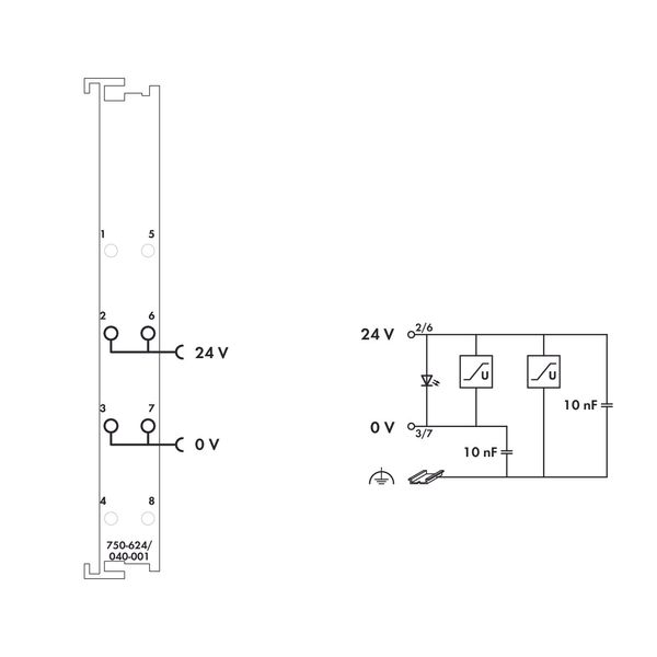 Filter module for field-side power supply (surge) 24 VDC Higher isolat image 4