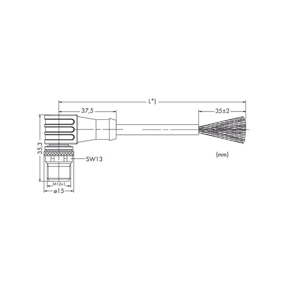 ETHERNET cable M12D plug angled 4-pole green image 5