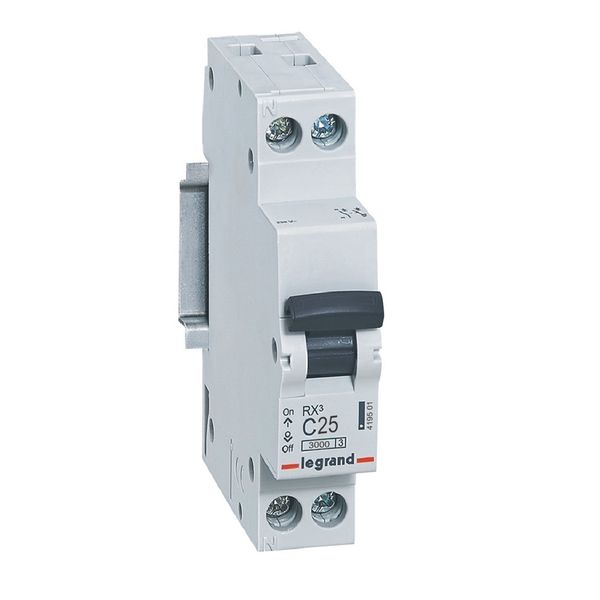 MCB RX³ 3000 - 1P+N - 230V~ - 25 A - C curve - neutral on left-hand side image 1