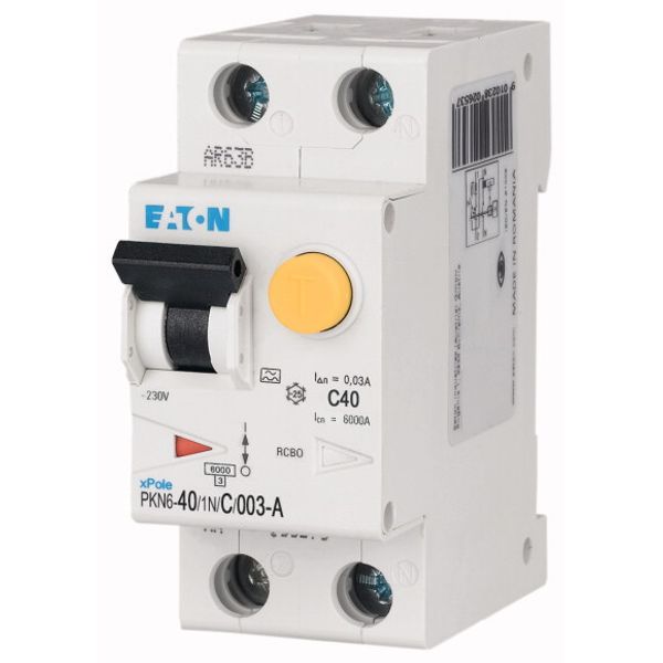 RCD/MCB combination, 40 A, 30 mA, MCB trip characteristic: C, 1p+N, RCD trip characteristic: A image 3