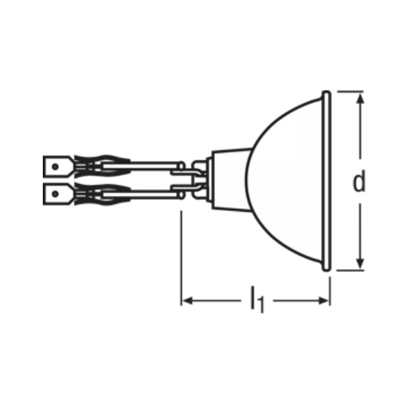 Halogen lamps with reflector OSRAM 64339 AC 112.50W 3300K 20x1 connector: female, male image 2