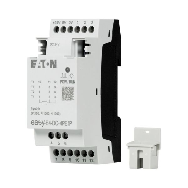 I/O expansion for easyE4 with temperature detection Pt100, Pt1000 or Ni1000, 24 VDC, analog inputs: 4, push-in image 7
