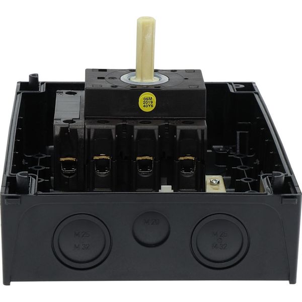 Main switch, P3, 63 A, surface mounting, 3 pole + N, Emergency switching off function, With red rotary handle and yellow locking ring, Lockable in the image 45