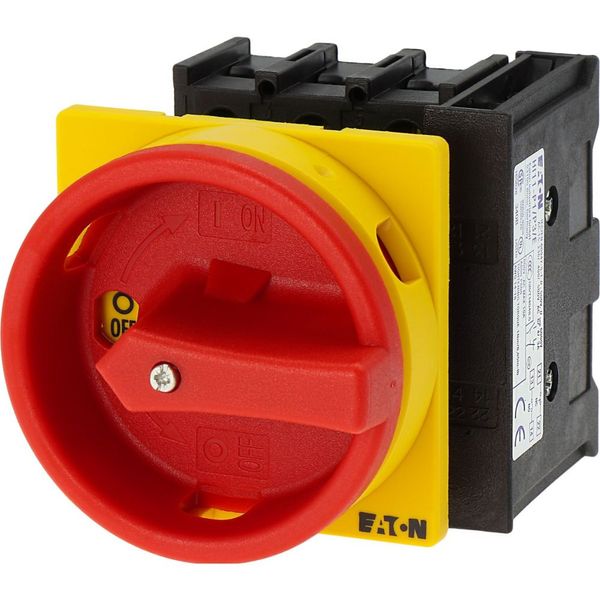 Main switch, P1, 32 A, flush mounting, 3 pole, 1 N/O, 1 N/C, Emergency switching off function, With red rotary handle and yellow locking ring, Lockabl image 19