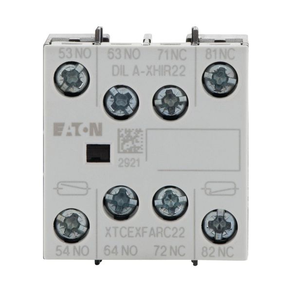 Auxiliary contact module, 4 pole, Ith= 16 A, 2 N/O, 2 NC, Microswitch, Front fixing, Screw terminals, DILA, DILM7 - DILM38 image 5