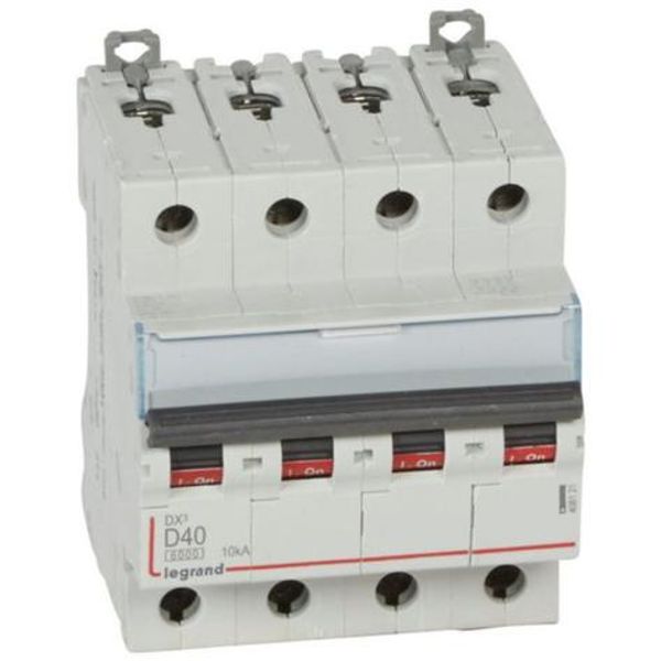 DX³6000 10kA high inlet and low outlet screw circuit breaker 4P 400~ - 40A - curve D - for traditional HX³ comb image 1