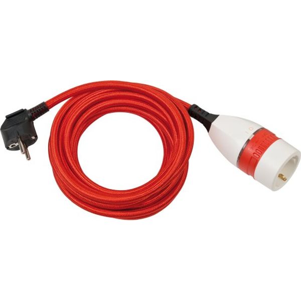 Quality Plastic Extension Cable with rotary switch and textile cladding 5m H05VV-F 3G1.5 red/white/black image 1