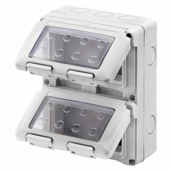 WATERTIGHT ENCLOSURE FOR SYSTEM DEVICES - VERTICAL - 8 GANG - MODULE 4X2 - GREY RAL 7035 - IP55 image 2