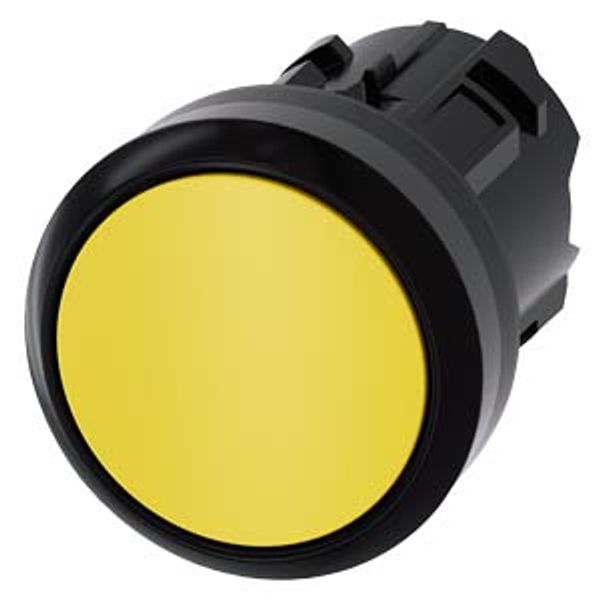 Pushbutton, 22 mm, round, plastic, yellow, pushbutton, flat momentary contact 3SU1000-0AB30-0AA0-Z Y10 image 2