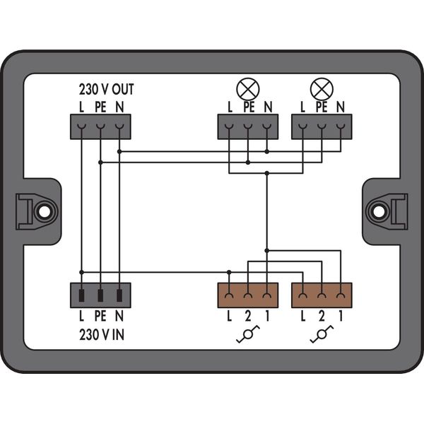 Distribution box Two-way circuit 1 input black image 1
