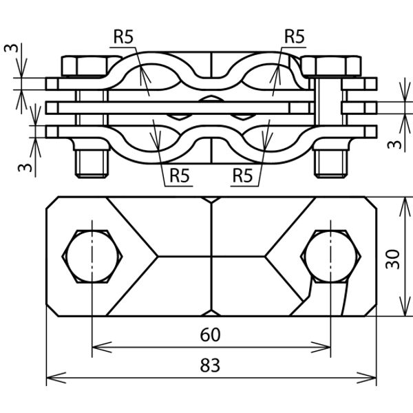 SVP clamp St/tZn f. Rd 8-10/8-10mm - Rd 8-10/Fl 30mm-Fl 30/30mm, inter image 2