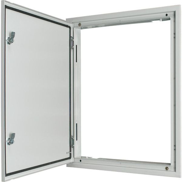 3-component flush-mounted door frame with door, double-bit lock, IP54, HxW=460x400mm, white image 2