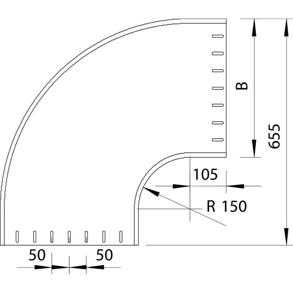 RBU 90 660 A2 90° bend unperforated, round type 60x600 image 2