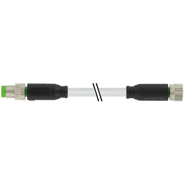 M8 male 0° / M8 female 0° A-cod. PUR 3x0.25 gy +robot+drag ch. 0.3m image 1