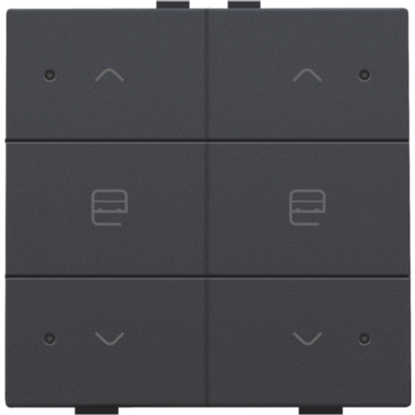 Double push button with LED for Niko Home Control, anthracite coated image 1