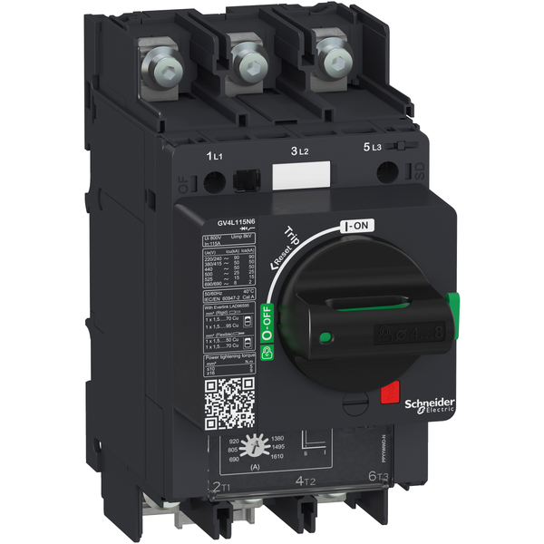 Motor circuit breaker, TeSys GV4, 3P, 80 A, Icu 50 kA, magnetic, lugs terminals image 4