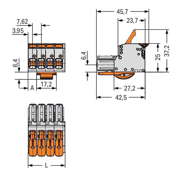 1-conductor female connector lever Push-in CAGE CLAMP® light gray image 3