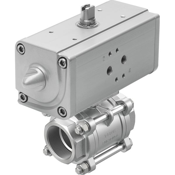 VZBA-1/2"-GG-63-T-22-F0304-V4V4T-PP15-R-90-C Ball valve actuator unit image 1