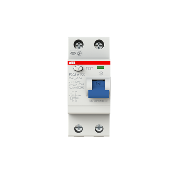 F202 A-80/0.3 Residual Current Circuit Breaker 2P A type 300 mA image 5
