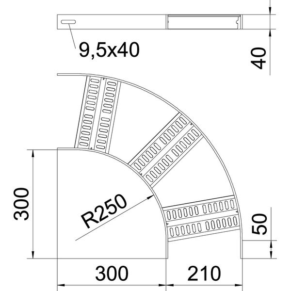 SLZB 90 200 ALU 90° bend with Z-rung B210mm image 2