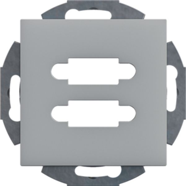 Mounting frame 2-gang for multimedia connector type 30 with central pl image 1