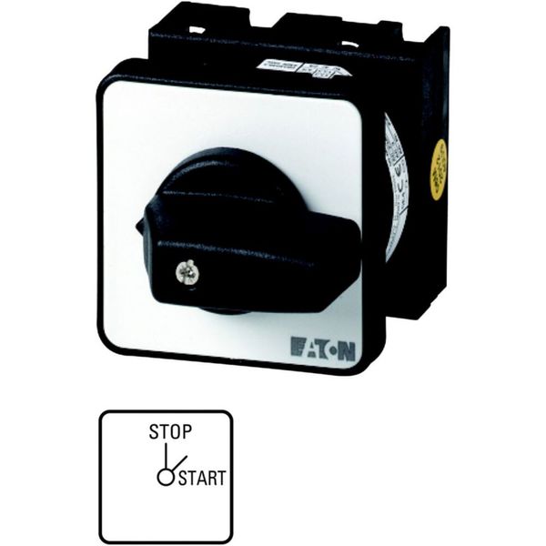 ON-OFF switches, T0, 20 A, flush mounting, 2 contact unit(s), Contacts: 3, 45 °, maintained, Without 0 (Off) position, STOP-START, Design number 15413 image 1