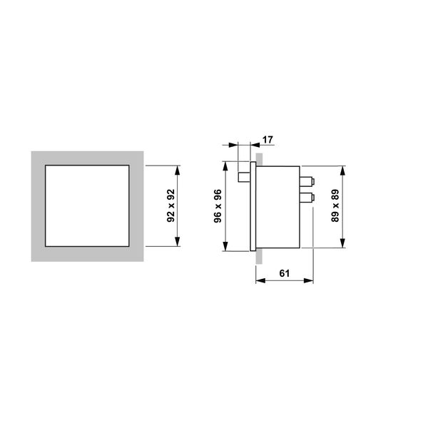 Voltmeter AC w. integrated switch f. Phases, 96x96mm, 500VAC image 5