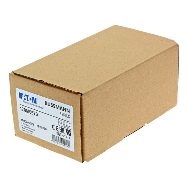 Fuse-link, high speed, 1800 A, AC 600 V, size 3, 76 x 92 x 135 mm, aR, IEC, UL, single indicator image 4