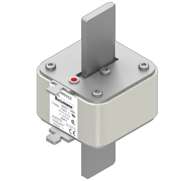 Fuse-link, high speed, 1600 A, AC 690 V, size 3, 76 x 76 x 150 mm, aR, IEC, single indicator image 2