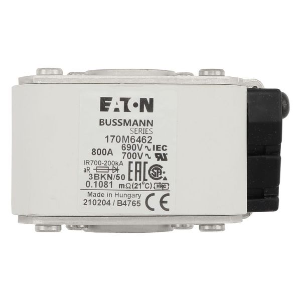 Fuse-link, high speed, 800 A, AC 690 V, size 3, aR, IEC, UL, type K indicator image 9