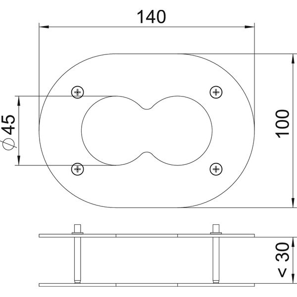 DAB-2F Ceiling panel for 2 hoses 140x100x40 image 2
