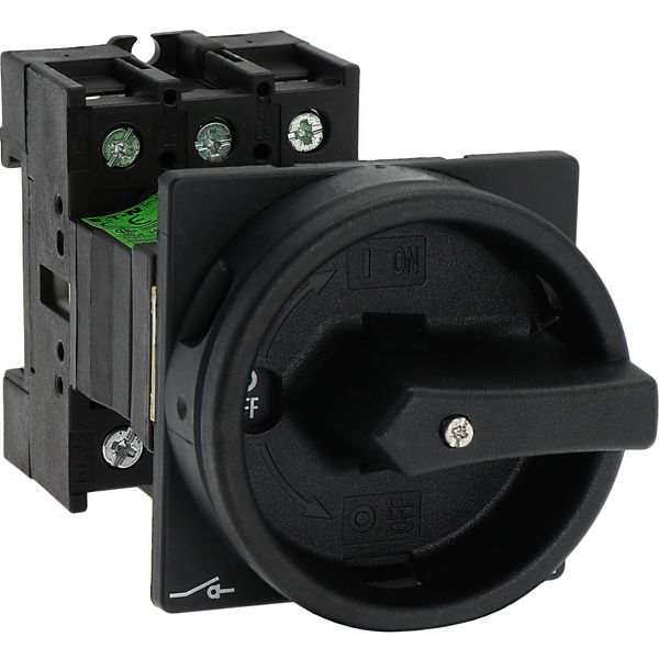 Main switch, P1, 32 A, rear mounting, 3 pole, STOP function, With black rotary handle and locking ring, Lockable in the 0 (Off) position image 37