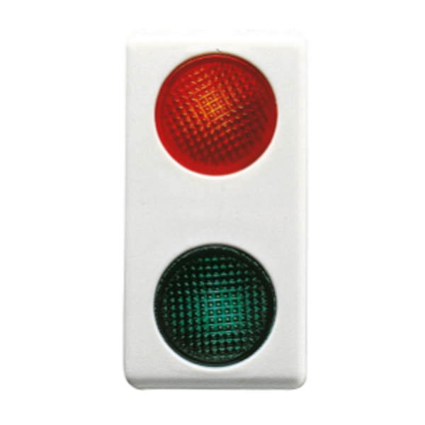DOUBLE INDICATOR LAMP - 230V - RED/GREEN - 1 MODULE - SYSTEM WHITE image 1