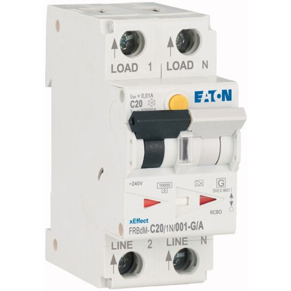 Electronic RCD/MCB combination, 20 A, 10 mA, MCB trip characteristic: C, 1p+N, RCD trip characteristic: A image 4