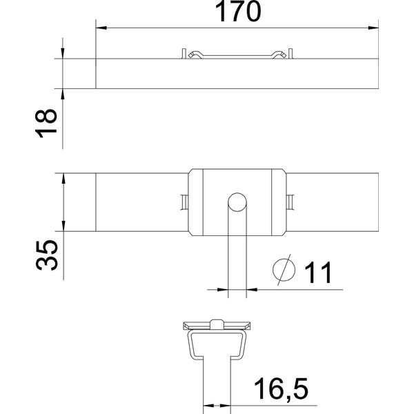 GMS 170 A4 Centre suspension for mesh cable tray with clamp B170mm image 2