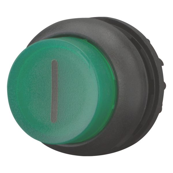 Illuminated pushbutton actuator, RMQ-Titan, Extended, momentary, green, inscribed, Bezel: black image 3