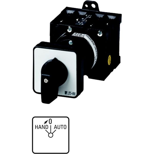 Changeover switches, T3, 32 A, rear mounting, 2 contact unit(s), Contacts: 4, 45 °, momentary/maintained, With 0 (Off) position, With spring-return to image 4