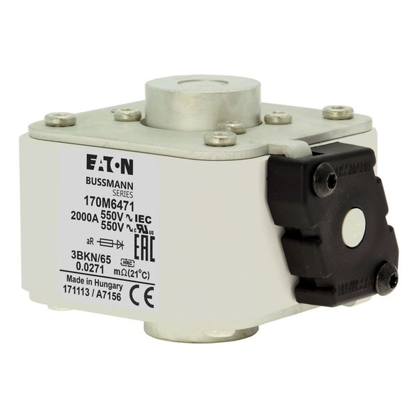 Fuse-link, high speed, 1250 A, AC 690 V, size 3, 76 x 92 x 63 mm, aR, IEC, single indicator image 6