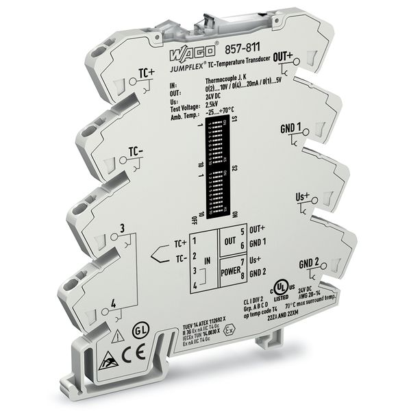 857-811 Temperature signal conditioner for thermocouples; Current and voltage output signal; Configuration via software image 4