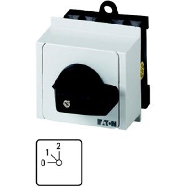 Step switches, T0, 20 A, service distribution board mounting, 2 contact unit(s), Contacts: 4, 45 °, maintained, With 0 (Off) position, 0-2, Design num image 4