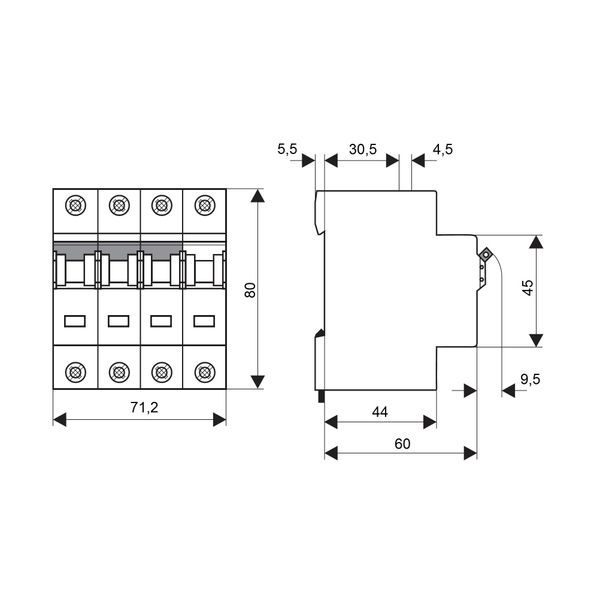 Miniature Circuit Breaker (MCB) C, 6A, 3+N, 40ø C, 6kA image 4