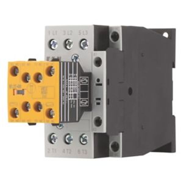 Safety contactor, 380 V 400 V: 11 kW, 2 N/O, 3 NC, RDC 24: 24 - 27 V DC, DC operation, Screw terminals, With mirror contact (not for microswitches). image 8