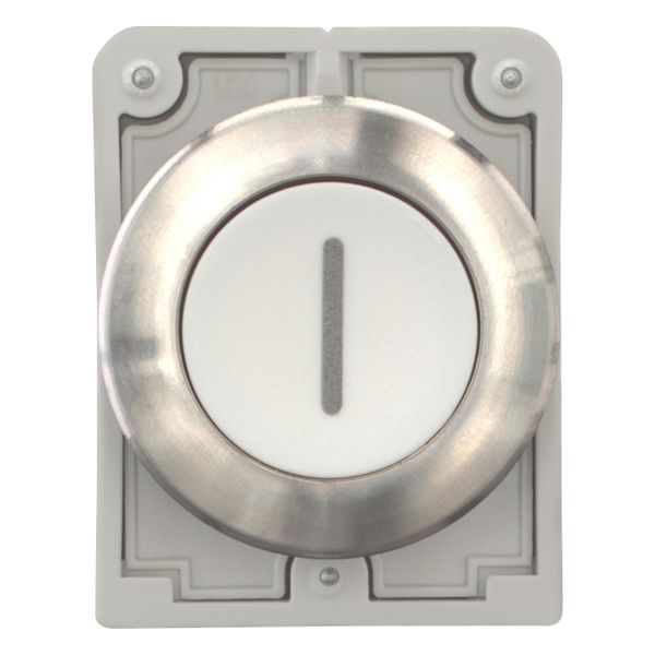 Pushbutton, RMQ-Titan, flat, momentary, White, inscribed 1, Front ring stainless steel image 11